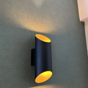 Wandlampe schwarz-Gold, Wandleuchte Gold-schwarz, Höhe 30 cm