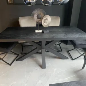 Tischplatte schwarz Fischgrätmuster Tischplatte, Breite 160 cm