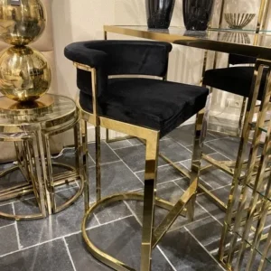 Barstuhl Gold, Barstuhl schwarz Metall Gold
