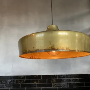 Hängeleuchte Gold, runder Pendelleuchte Gold-Antik, Durchmesser 46 cm