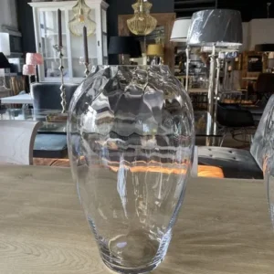 Vase transparent, Blumenvase Glas, Glasvase, Durchmesser 21 cm