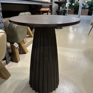 Beistelltisch rund braun, runder Beistelltisch Metall, Höhe 56 cm