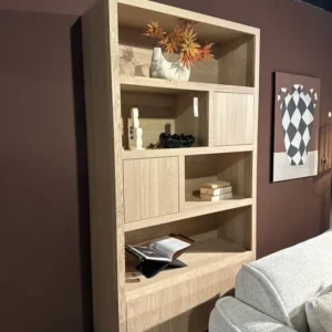 Schrank modern Farbe Naturholz, Schrank Naturholz mit vier Türen, Wohnzimmerschrank Naturholz, Breite 120 cm