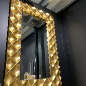 Spiegel Gold, Wandspiegel Gold, Breite 210 cm