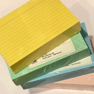 Karteikarten liniert A6 farbig 100Bl recycelt - Polly Paper - Umweltfreundliche Schreibwaren