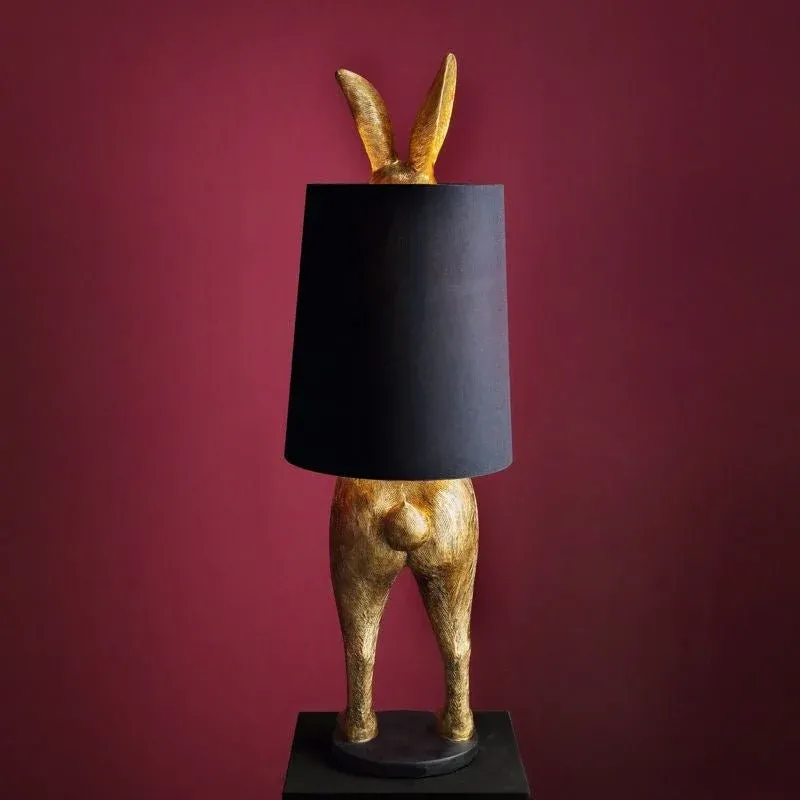 Large Floor Lamp Hiding Rabbit, Gold/Black - |VESIMI Design| Luxury Bathrooms and Home Decor