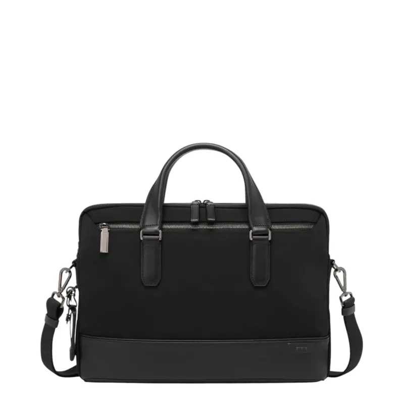 Lieblingstasche Tumi Harrison Sycamore slim black nylon briefcase with leather trim and detachable shoulder strap