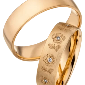 Linden Trauringe / Eheringe Abtwil mit Diamanten 0.008 ct. - 1314/1315