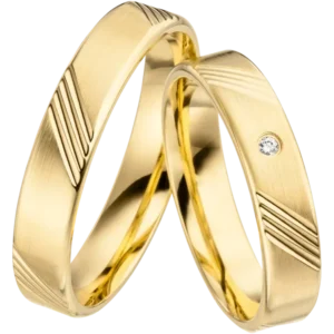 Linden Trauringe / Eheringe Andelfingen mit W/si-Diamant - 219/218