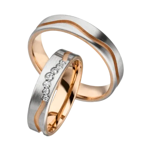 Linden Trauringe / Eheringe Freiburg mit Diamant W/si - 1538/1539