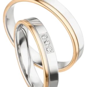 Linden Trauringe / Eheringe Greifensee – Zweifarbig in Gold - 1437/1438