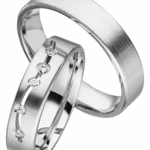 Linden Trauringe / Eheringe Onex mit 5 Diamanten - 1554/1555