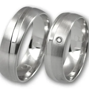 Linden Trauringe / Eheringe Regendsorf mit Diamant W/si, 0.02 ct. - 086/087