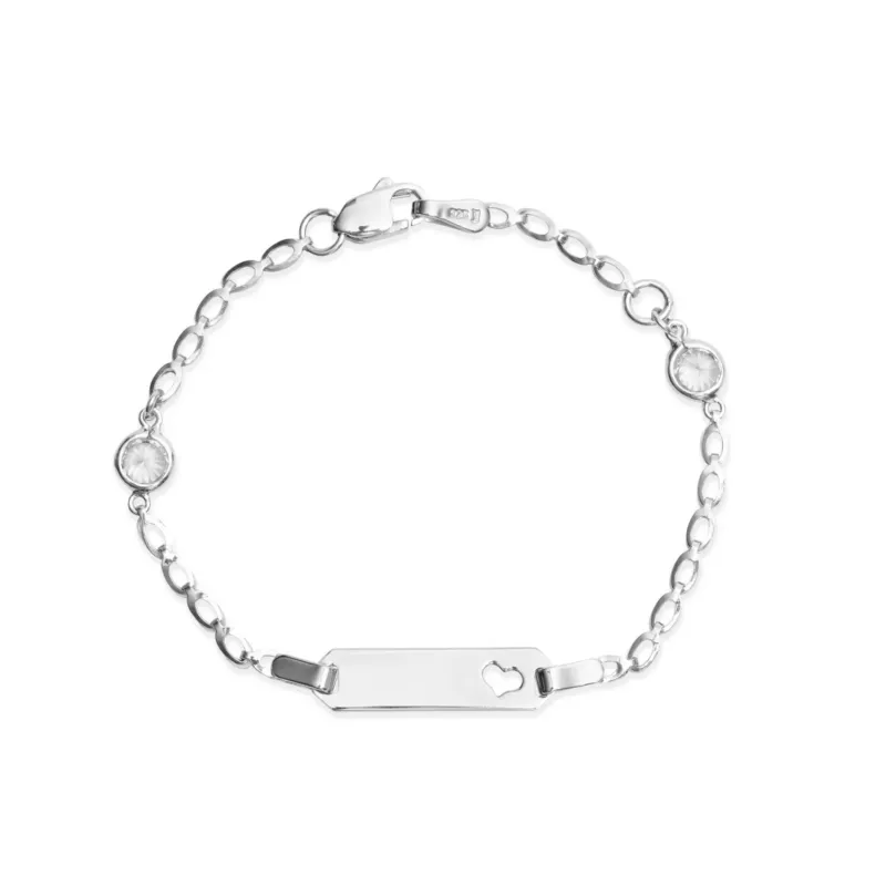 KinderArmband Silber 925 rhodiniert mit Gravur