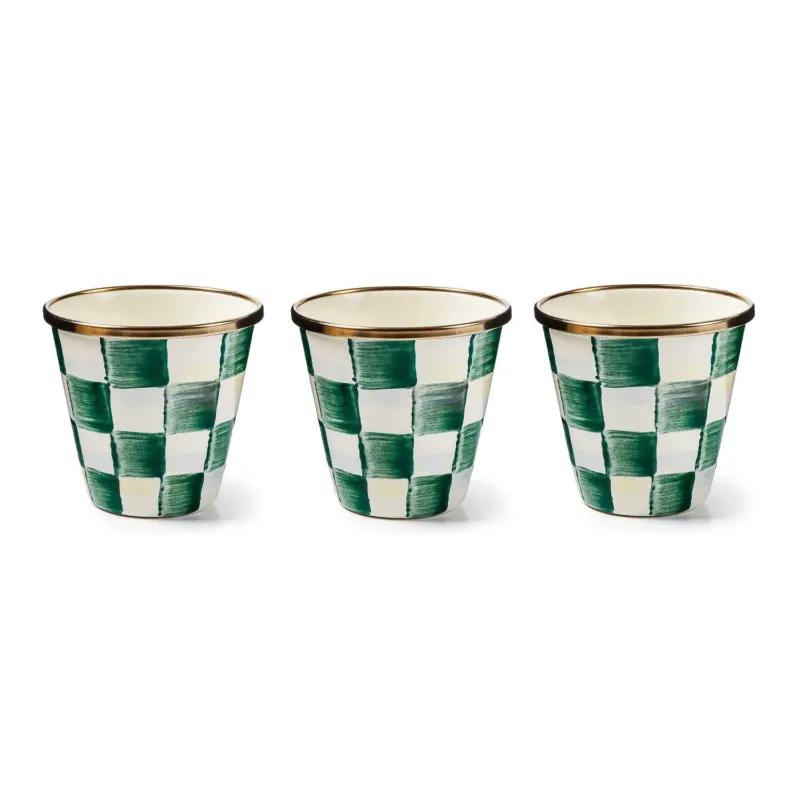 MacKenzie - Childs Emerald Check Herb Pots, Set of 3 - |VESIMI Design|
