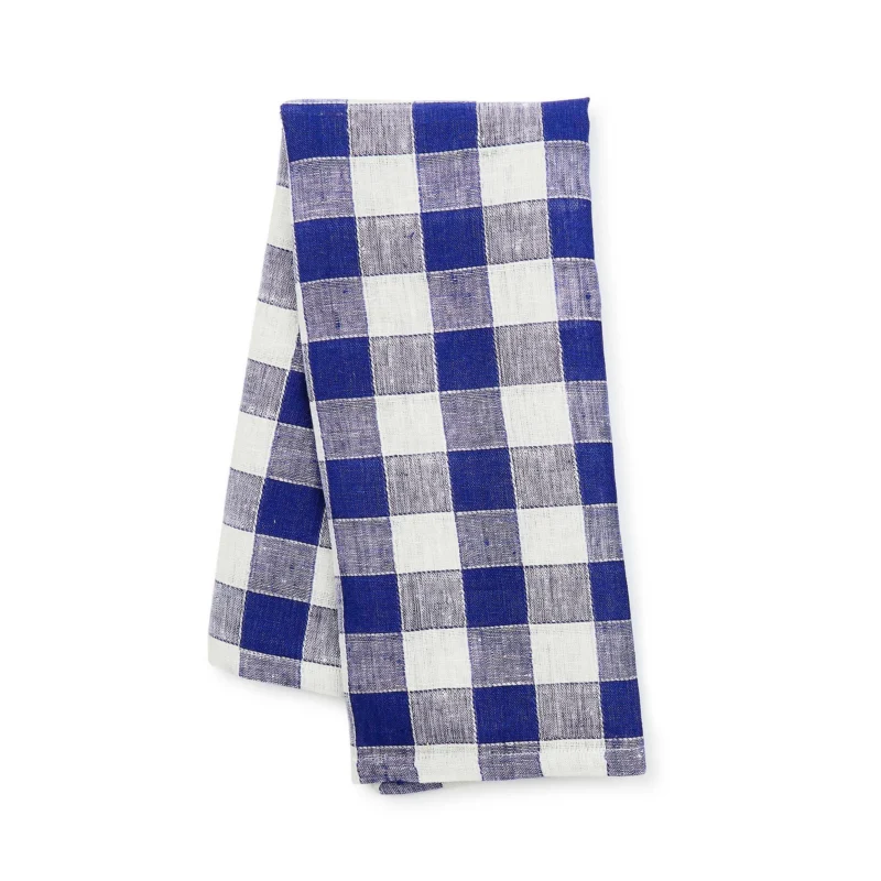 MacKenzie - Childs Navy Check Linen Dish Towel - |VESIMI Design| Luxury Bathrooms and Home Decor