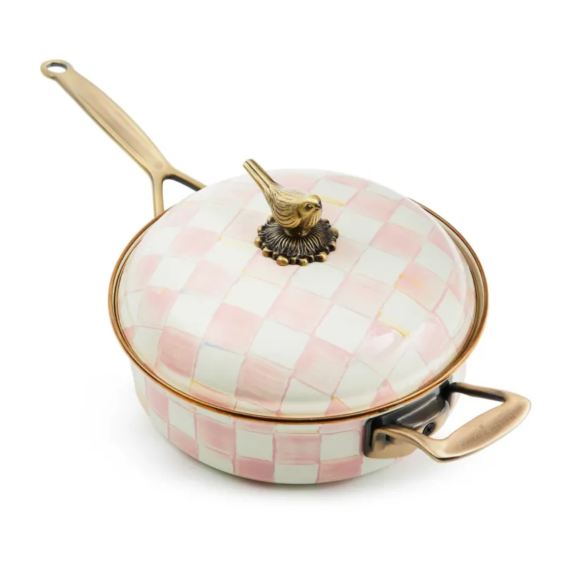 Mackenzie - Childs Rosy Check 3 Qt. Saute Pan - |VESIMI Design| Luxury Bathrooms and Home Decor