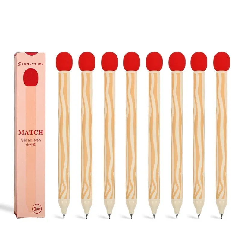 ZENNYTH Match-Shaped Retractable Gel Pen 0.5mm Black Ink,8-Pack