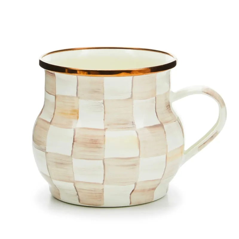 Mocha Check Mug by MacKenzie - Childs - |VESIMI Design| Luxury Bathrooms and Home Decor