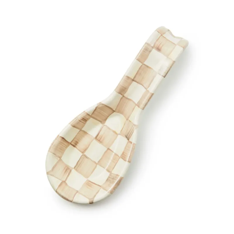 Mocha Check Spoon Rest by Mackenzie - Childs - |VESIMI Design| Luxury Bathrooms and Home Decor
