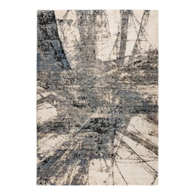 Teppich – Edle Blau-Grau-Grün-Nuancen, Weicher Kurzflor, Zeitlose Eleganz, 110 cm - Firenze 485 | Kayoom