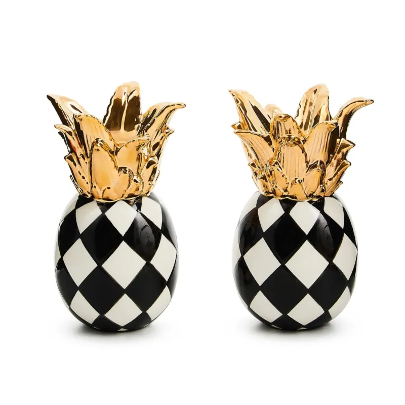 Pineapple Salt & Pepper Set by MacKenzie - Childs - |VESIMI Design| Luxury Bathrooms and Home Decor