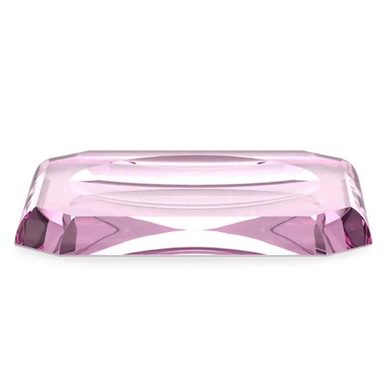 Pink Rectangular Crystal Glass Comb Tray Holder - |VESIMI Design|