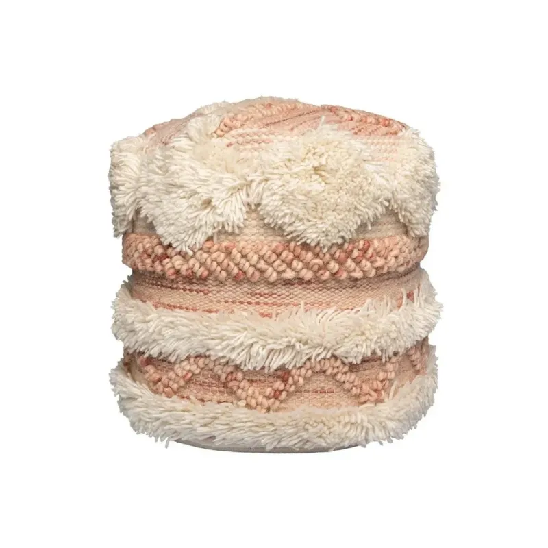 Hocker Wolle Handgefertigt Boho - Design Fransen & Quasten – Bohist 225 | Kayoom - Esszett Luxury | Stilvolles Wohnen mit Charakter
