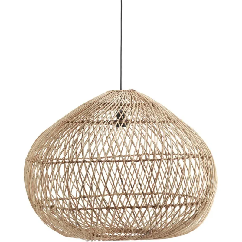 Hängelampe natürliches Rattan, Pendelleuchte Rattan, Durchmesser 90 cm