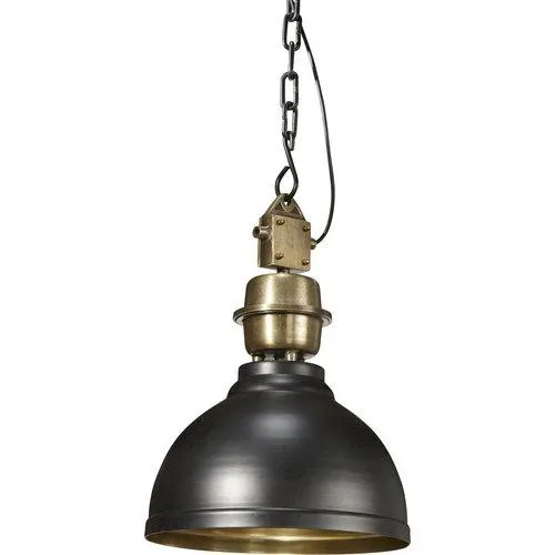 Hängelampe Metall, Pendelleuchte Schwarz/Gold, Durchmesser 35 cm