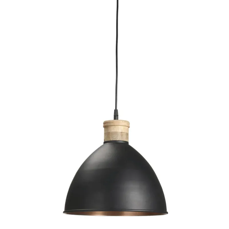 Hängelampe Matt Schwarz, Pendelleuchte Matt Schwarz Metall, Durchmesser 42 cm