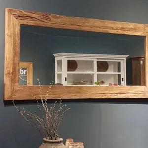 Wandspiegel Teak, Spiegel Holzrahmen, Wandspiegel Holz, Maße 150x80 cm