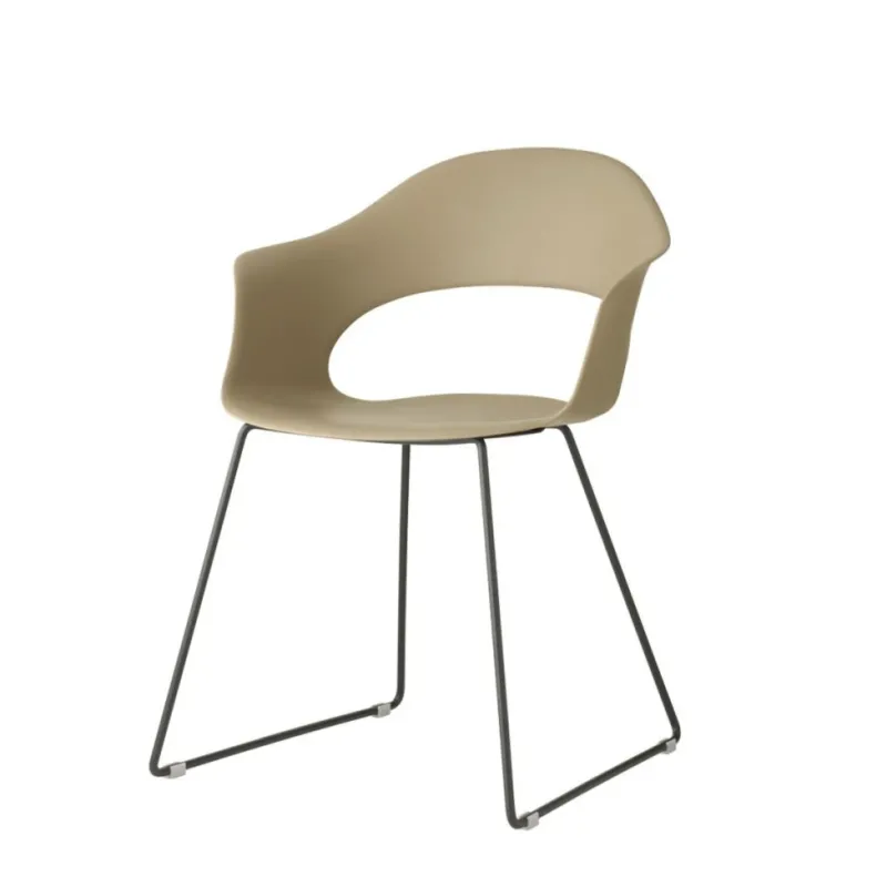 Gartenstuhl taupe, Stuhl taupe Kufen Stuhlbeine