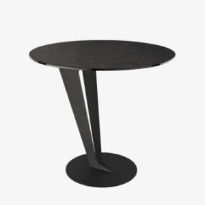 Beistelltisch braun rund Keramik Tischplatte, runder Beistelltisch Keramik Beschichtung, Höhe 50 cm