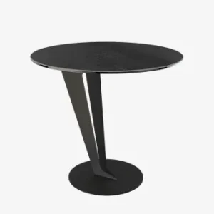 Beistelltisch Rost-braun rund Keramik Tischplatte, runder Beistelltisch Keramik Beschichtung, Höhe 60 cm