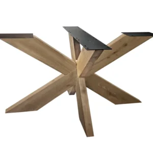 Tischgestell Eiche massiv, Tischfuß Holz Eiche, Tischgestell für rechteckige Tischplatte, Maße 140x90 cm