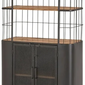 Regal auf Rollen schwarz, Bücherregal auf Rollen, Metall-Regal auf Rollen, Breite 90 cm