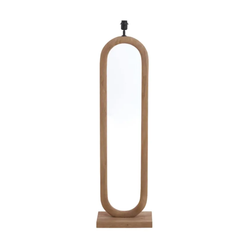 Stehleuchte Naturholz, Lampenfuß Holz für eine Stehleuchte mit Lampenschirm, Stehlampe Naturholz matt, Höhe 119 cm