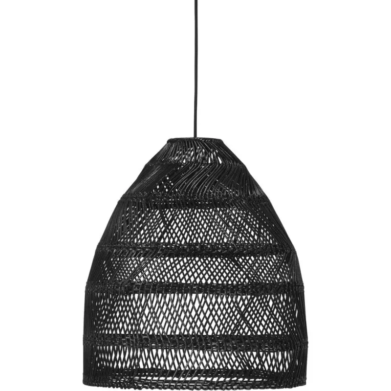 Hängelampe Rattan, Pendelleuchte Schwarze Rattan, Durchmesser 36 cm