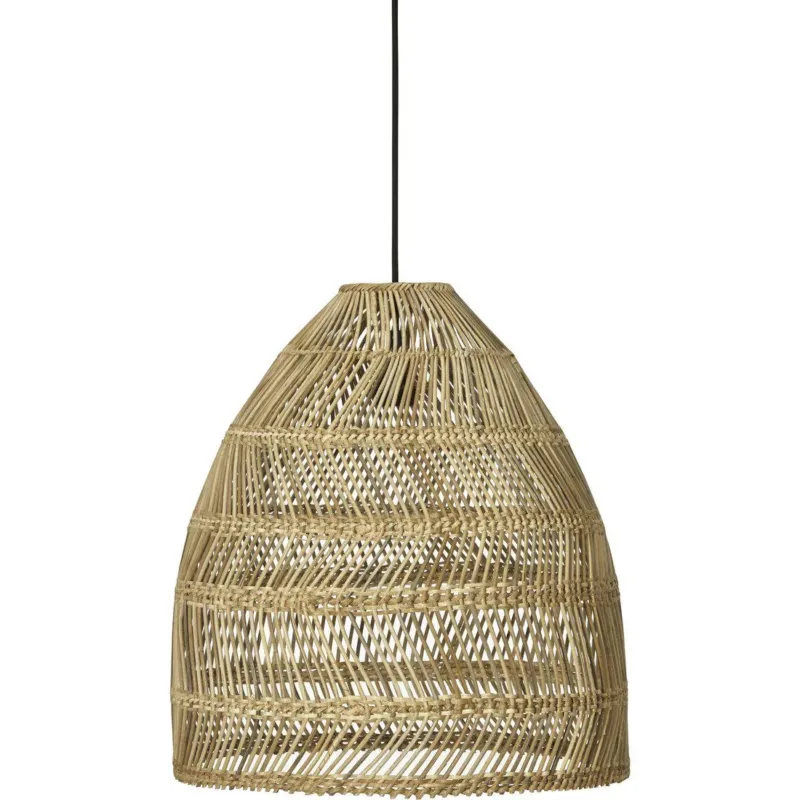 Hängelampe Rattan, Pendelleuchte naturfarbenes Rattan, Durchmesser 53 cm
