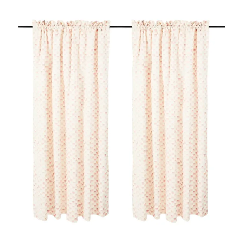 Rosy Check 84" Curtain Panel by MacKenzie-Childs