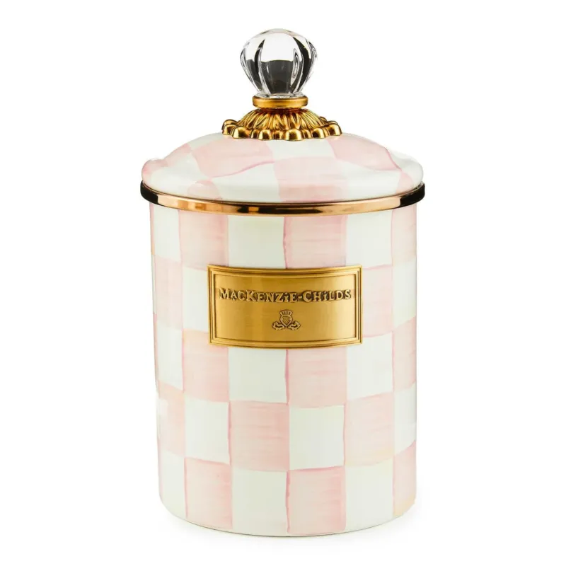 Rosy Check Enamel Medium Canister - |VESIMI Design|