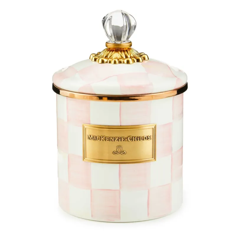Rosy Check Small Enamel Canister - |VESIMI Design|