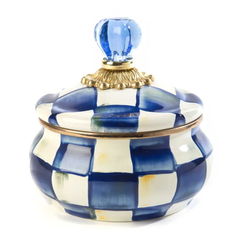 Royal Check Enamel Squashed Pot by Mackenzie-Childs - |VESIMI Design|