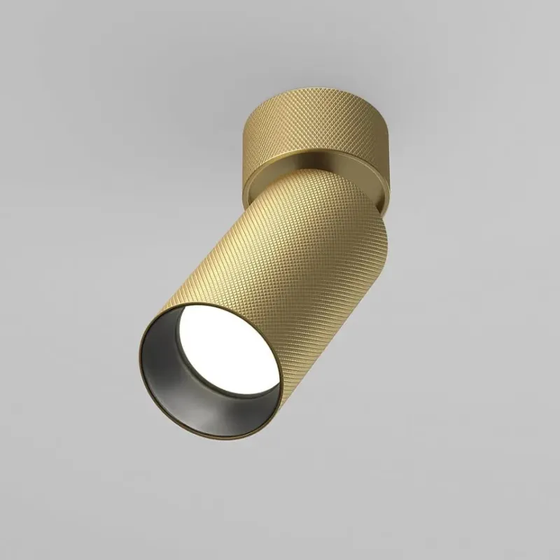 Deckenleuchte – Mattgold Finish, Aluminiumgehäuse, Kompaktes Design, GU10 Fassung - Artisan | Maytoni