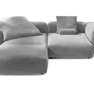 vetsak | Sofa Set 03 - Cord Velour - Light Grey | Modular Sofa | 3.5 Seater | Big Sofa | Corner Sofa