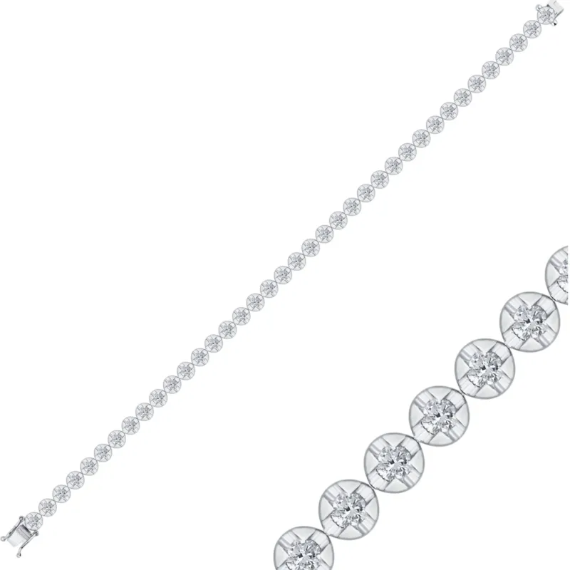 Tennisarmband mit 3.37 ct Diamanten in 585 oder 750 Weissgold - BL0000354