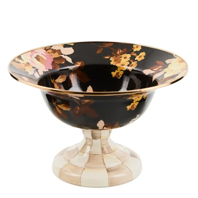 Wild Rose Brown Large Compote by MacKenzie-Childs