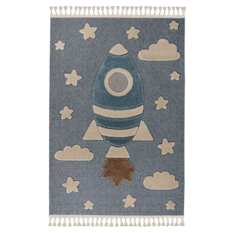 Teppich – Raketenmotiv, Polypropylen Flor, Kurzflor Struktur , 160 x 230 cm- Modena 416 | Kayoom